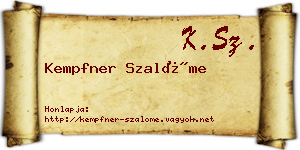 Kempfner Szalóme névjegykártya